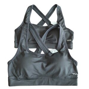 DSG Black Sports Bra Bundle with Racerback and Moisture-Wicking Fabric